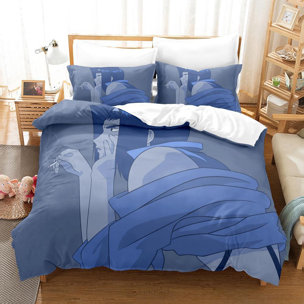 Neues Cowboy Bebop-Bettwäscheset, Einzelbett, Doppelbett, Queensize-Bett, Kingsize-Bett, Bettbezug-Set für Erwachsene und Kinder, Schlafzimmer, 3D-Spiel-Bettlaken-Set