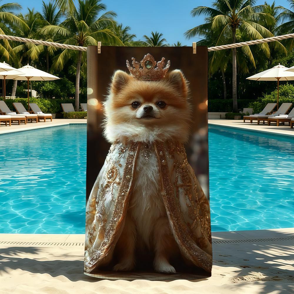Pomeranian Cute Towel For Outdoor Camping Beach Towel Super Absorbent Quick-Drying Summer Puppies Towel