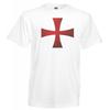 T-shirt Unisex Croce dei Cavalieri Templari Bianca Soldato di Cristo Gerusalemme