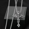 Angel Wings Cross Cool Men'S Titanium Steel Necklace Hip Hop Punk Hipster Street Jewelry Pendant