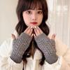 Fashionable Casual Women S Exposed Finger Gloves Warm Half Finger Gloves