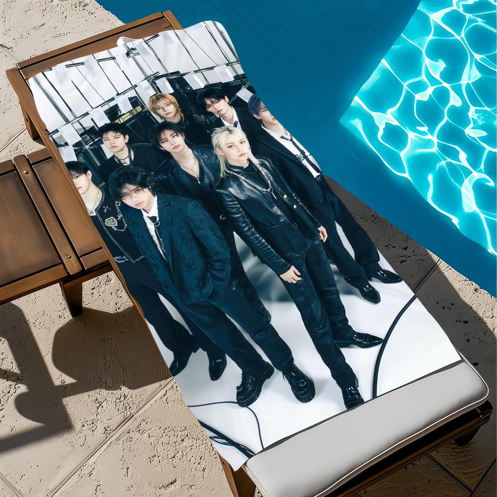 KPOP Music Towel Soft Pool Gift For Travel Gym Shower Camping Quick Dry Sports S-Stray K-Kids Large Beach Towel