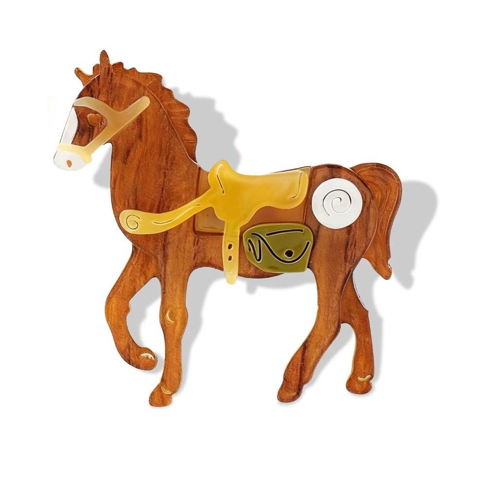 Elegant Horse Brooches Personality Pony Badge Pin Animal Zodiac Horse Pins  Men Suit Accessories