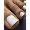 100 Pezzi Unghie Finte Lucide per Dita dei Piedi 12 Misure/Scatola Unghie Press-On Bianche Copertura Completa Quadrate Corte Unghie Finte per Pedicure Artificiale per Donne Ragazze