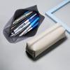 New Student Pen Bag for School Leather Pencil Storage Organizer Gift Fashion Simple with Zipper Leather Pen Case School Supplies