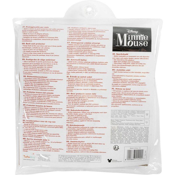 Tataway Organizer na tablet Disney na fotelik samochodowy dla dzieci, szaro-różowy z Minnie i Myszka Miki