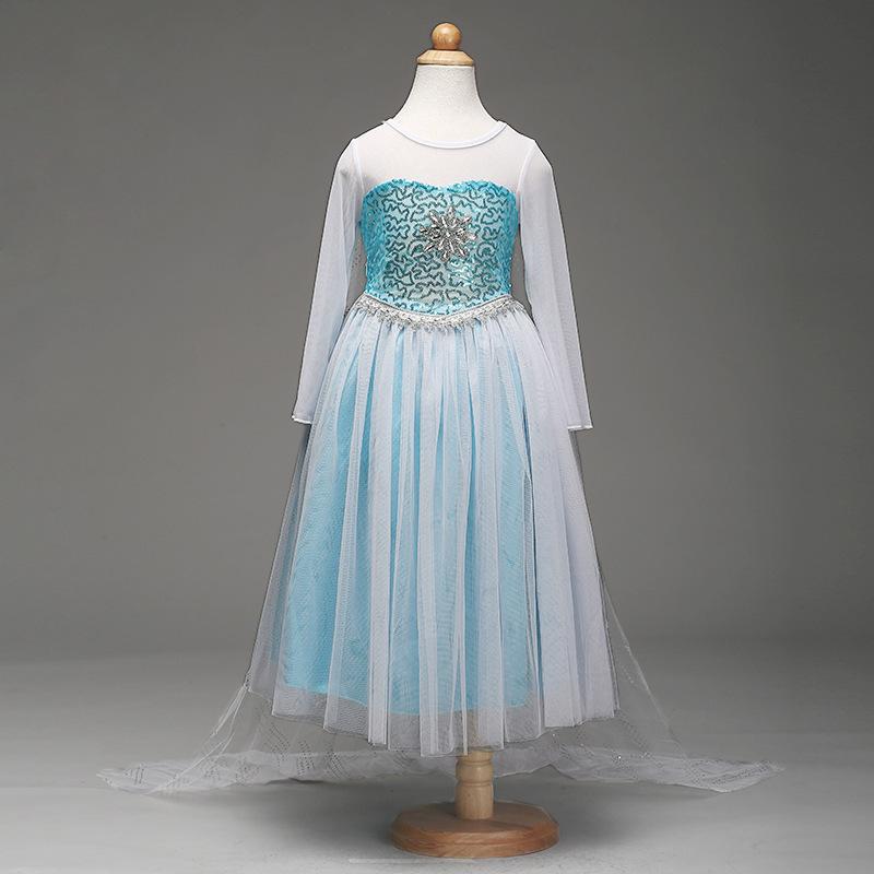 Frysta Tecknat Tryck Mesh Prinsessklänning med Lång Cape - Barnens Uppträdandekostym