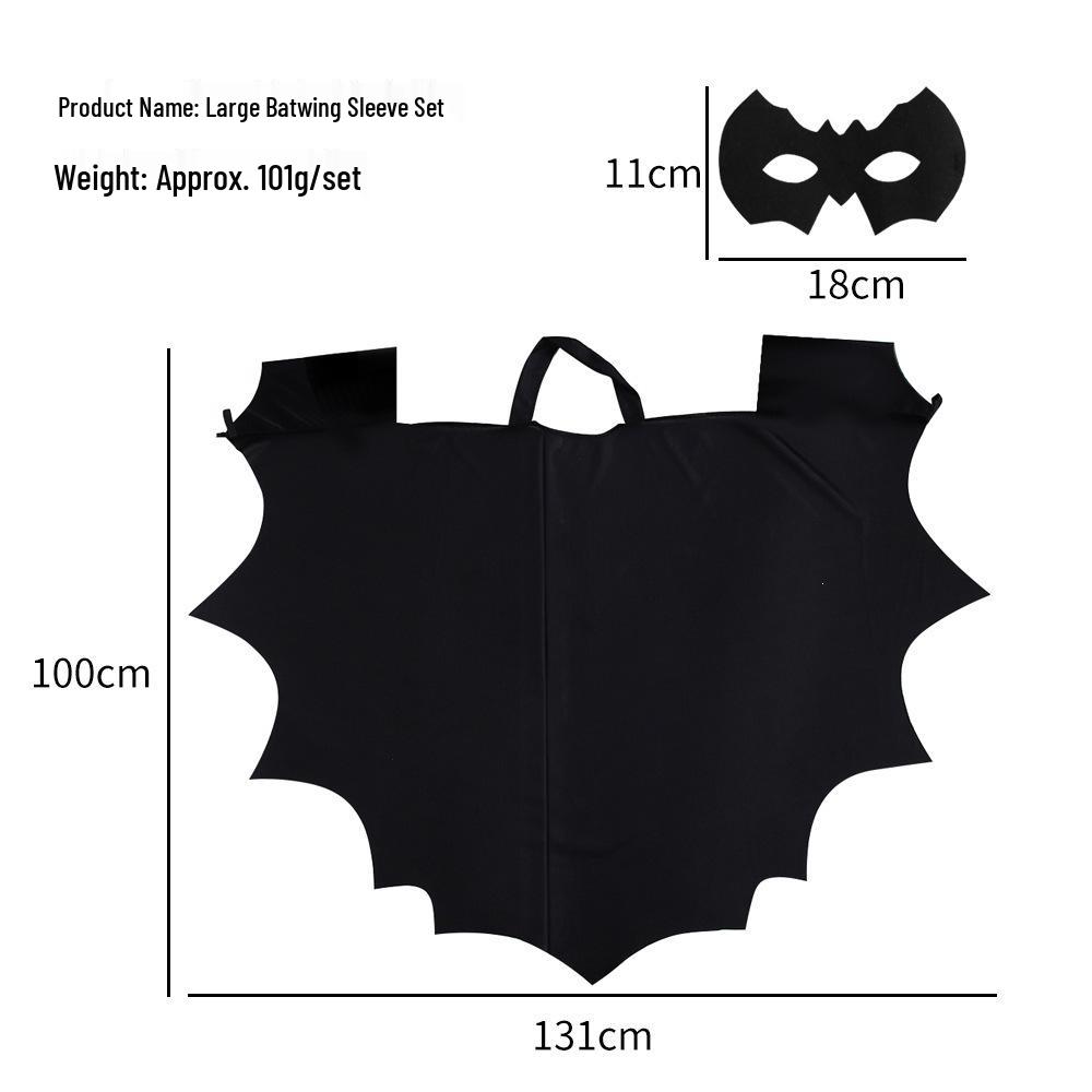 Children's Cosplay Bat Cape Set: Batman Black Cloak Halloween Costume