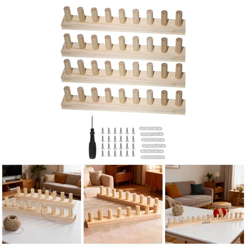 Wooden Knitting Loom Beginner Friendly Adjustable Easy to Use DIY Blanket Maker