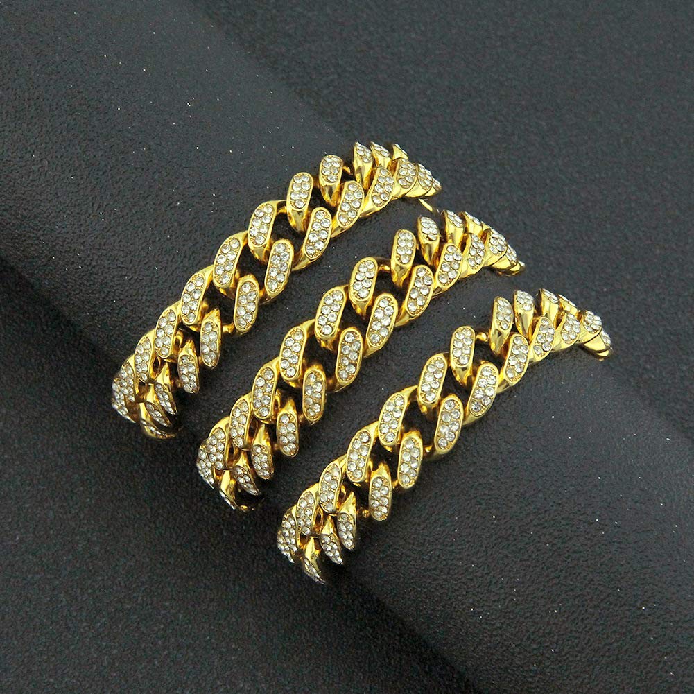 Necklace for Chain Platinum Cuban Chain Thick Kihei CZ Zirconia Width Hip Street Style [Rockyu] Men, Only, Plated, Only, Necklace, Necklace, 12mm,