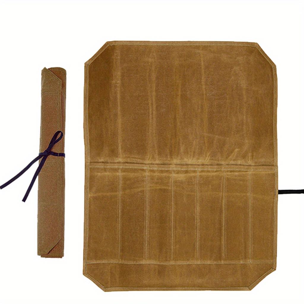 Knife Cases Organizer-Durable Waxed Canvas Construction,Chef’s Knife Roll Bag, Portable Chef Knife Cases with 7 Slots