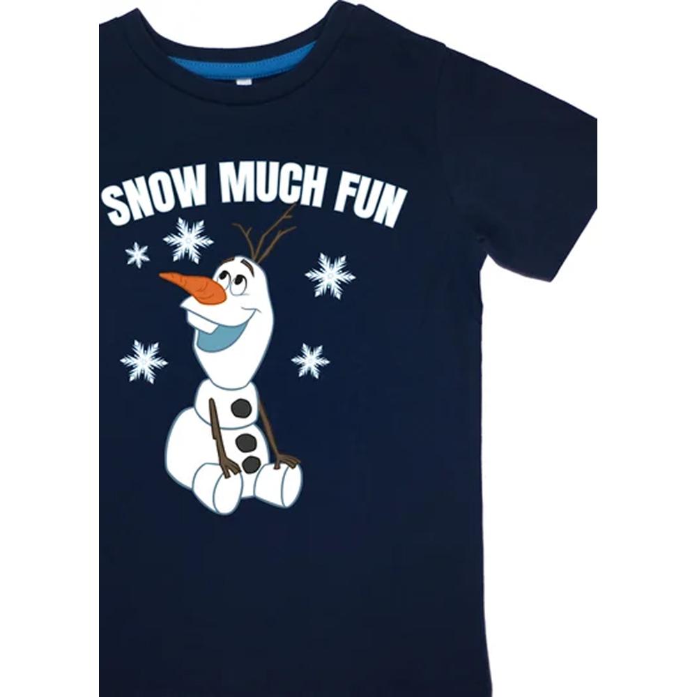 Frozen Boys Snow Much Fun Olaf Stripe Short-Sleeved Long Pyjama Set