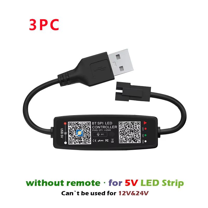 WS2812B Controller Bluetooth Music APP Control for Pixel LED Strip Light SK6812 WS2811 WS2812 Tape Lights USB 5V Remote Control