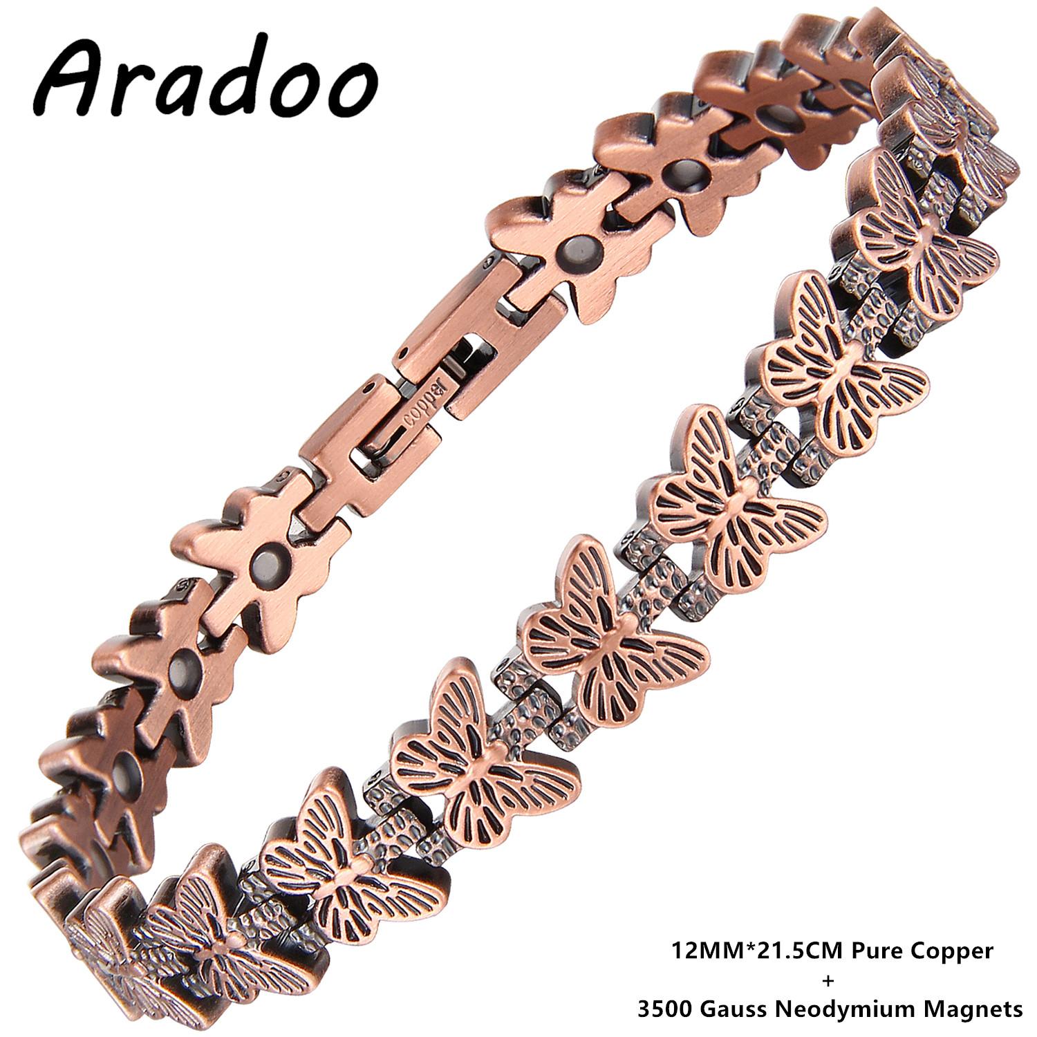 Premium Copper Butterfly Bracelet for Women with 3500 Gauss Neodymium Magnetic Bracelet Jewelry Gifts