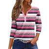 Women's T Shirt Tee Print Button 3/4 Sleeve Daily Weekend Fashion Basic V Neck Regular Top