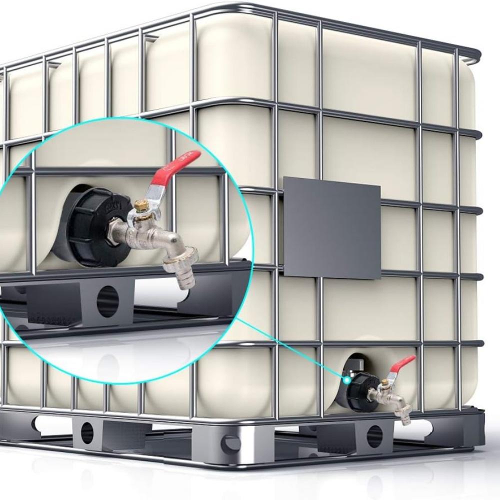 IBC Tank Tap Valve Joint Accessories Ton Drum Adapter S60*6 Turn Brass Faucet 1/2'' 3/4 Inch Water Connector Fitting