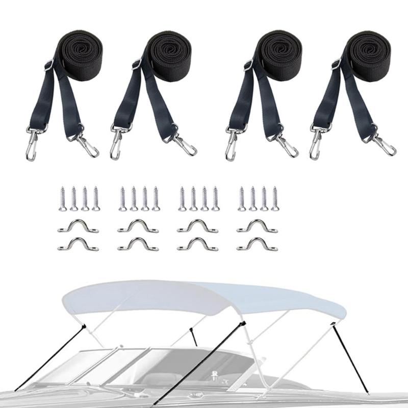 2/4pcs Bimini Top Straps Boats Awning Webbing Straps with Heavy Duty Snap Loop
