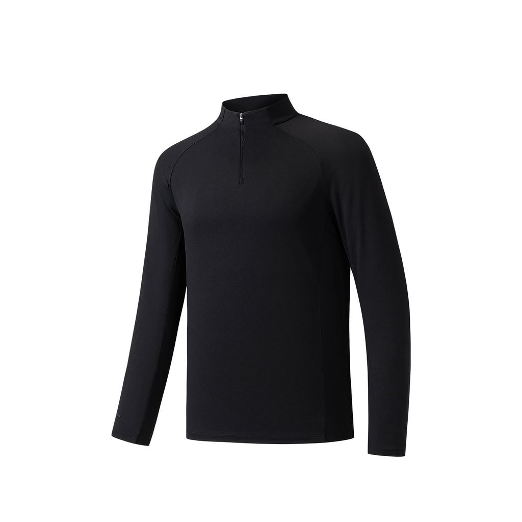 Anta Champion Glory Mens Long Sleeve Knitted Shirt Regular Fit 2025 Autumn Long T-Shirt Men Tops Basic-Black 152530415-1
