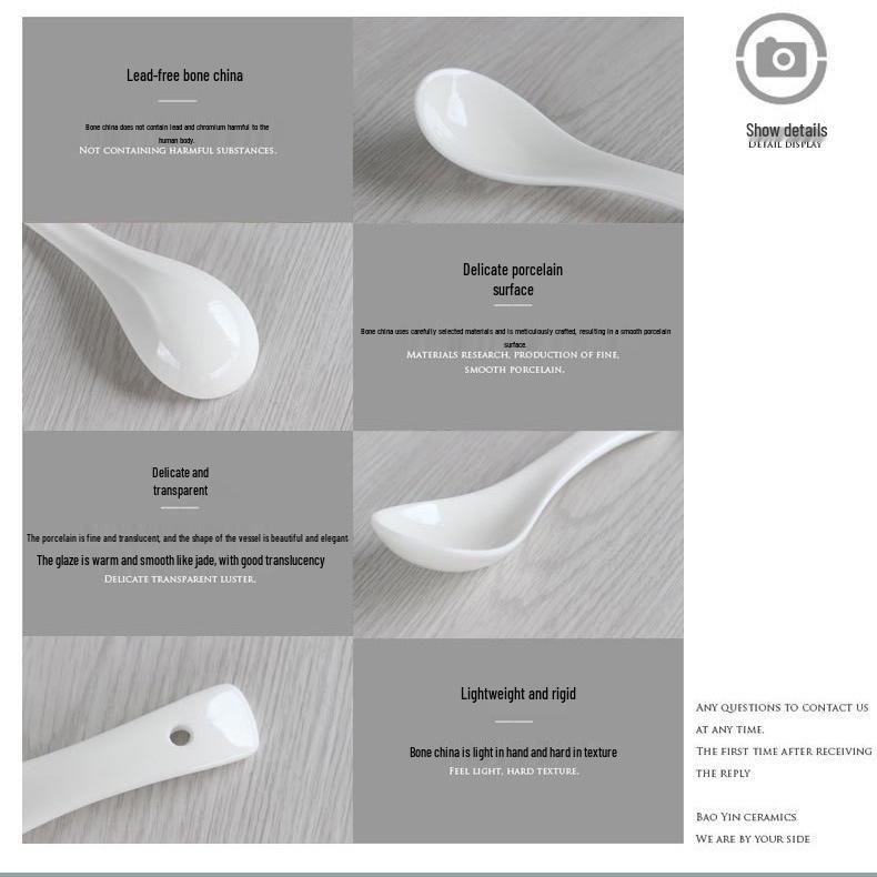 White Ceramic Soup Spoon: Ideal for Home, Restaurant, or Hotel Use