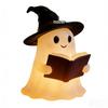 Halloween Ghost Reading Night Light - Cute Resin Book Shelf Ornament