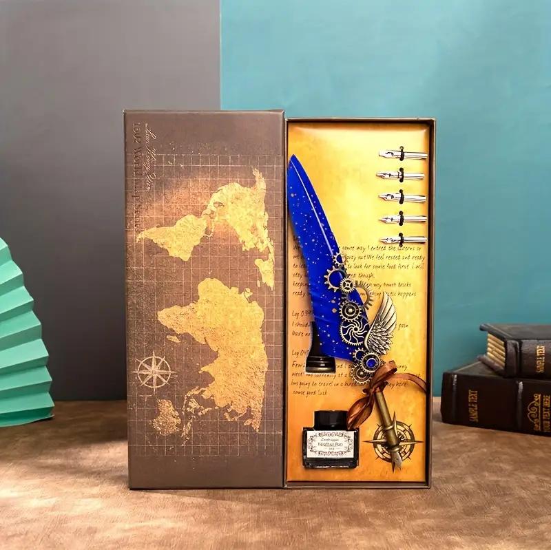 Vintage Mechanical Punk Wind Quill Set Gothic Replacement Nib Dipped In Ink Pen