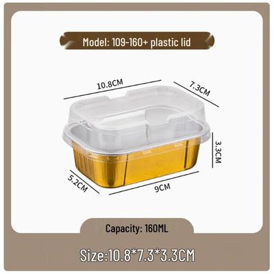 Shengbile Disposable Gold Square Aluminum Foil Food Containers with Lids