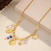 European and American Retro Style Gold Pendant Collarbone Chain Fashion Trend Titanium Steel Necklace Electroplated 18K Gold Stainless Steel Necklace
