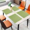 Tappetino da tavola intrecciato verde tessuto di lino naturale texture semplice moderno resistente al calore antiscivolo tappetino da tavola per sala da pranzo cucina decorazione per la casa