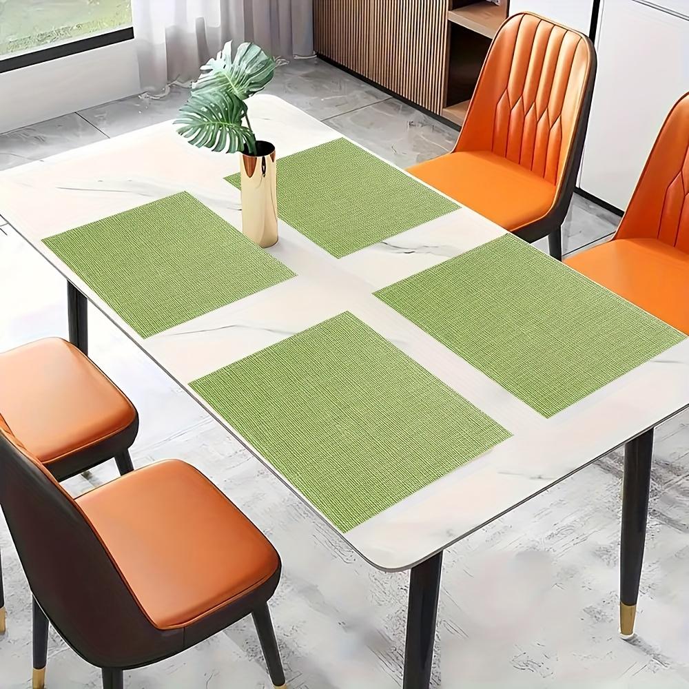 Tappetino da tavola intrecciato verde tessuto di lino naturale texture semplice moderno resistente al calore antiscivolo tappetino da tavola per sala da pranzo cucina decorazione per la casa