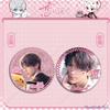 1PC Love and Deepspace Sylus Rafayel Zayne Xavier Anime Flowing Sand Badge Double Sided Pattern Brooch Cospaly Cartoon Gift 55MM