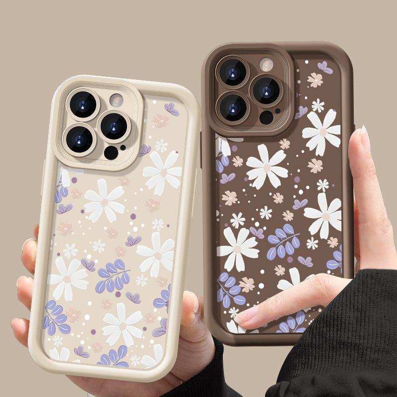 Sunflower Seven Leaf Grass Phone case iPhone 15 Pro Max 11 12 13 16 14 Plus Silicone Shockproof Case Lens protector shell