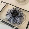 Korean Pleated Print Mesh Hair Claw Clip Women Fashion Elegant Shark Clip Hair Accessory
