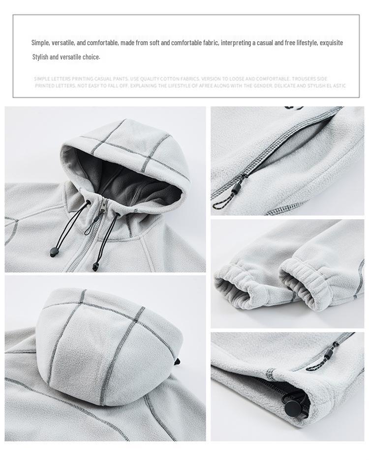 Men's Autumn Fleece Hooded Jacket - Warm, Loose, Casual Outdoor Wear