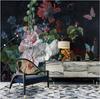 Foto Estilo Europeo 3D Estereoscópico Relieve Flores Florales Mariposa Mural de Pared Sala de Estar Sofá Papel Pintado