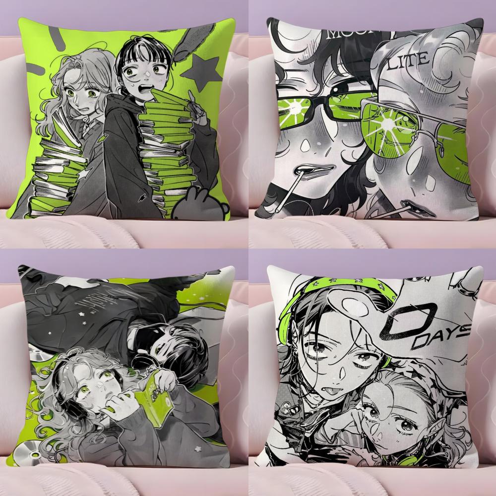 Cushion Cover Plush Fabric Soft Double-Sided Printed Sofa Warm Winter Home Gift Pillow Aya O-Oosawa Koga M-Mitsuki Stickers