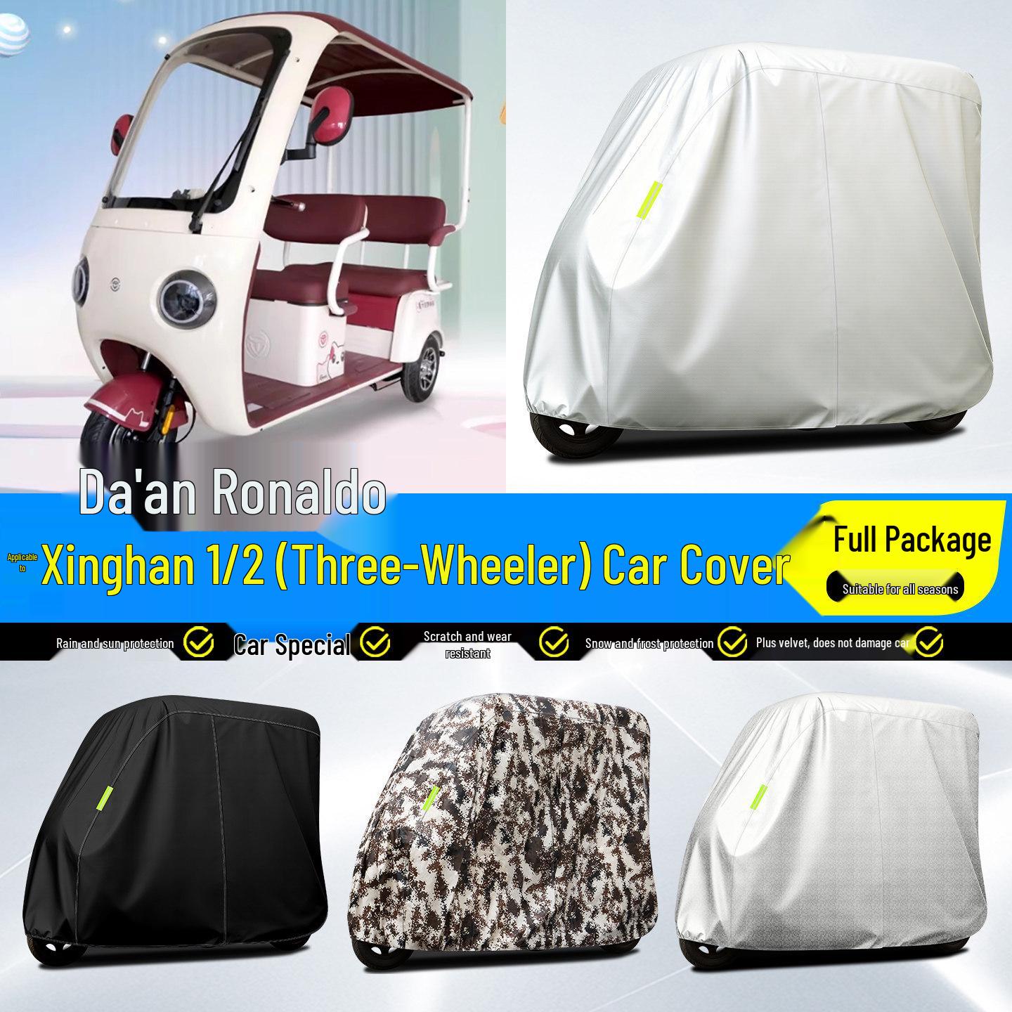 

Daan Ronaldo Xinghan Electric Tricycle Canopy for Sun and Rain Protection Aluminum Film Silver Checkered Cover