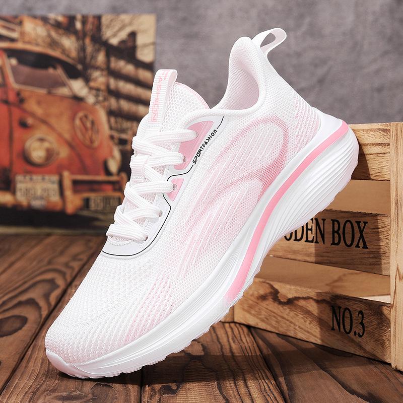 2025 new flying woven shoes breathing foot chip magnetic shock massage sports men's function breathable fitness running shoes women