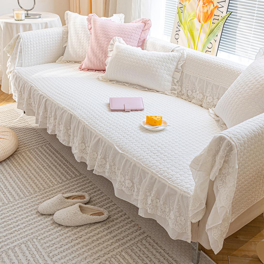 1 Pc Lace Cloth Art Pure Cotton Non-slip Sofa Cushion Is Suitable for Sofa Bedroom Bay Window Four Seasons General