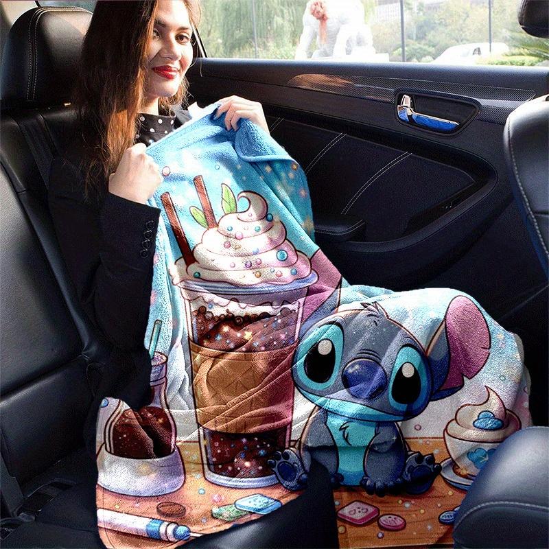 1pc Cute Stitch Printing Blanket - Soft, All-Season Throw for Living Room, Bedroom,Personalized Gift with Adorable Cartoon Design