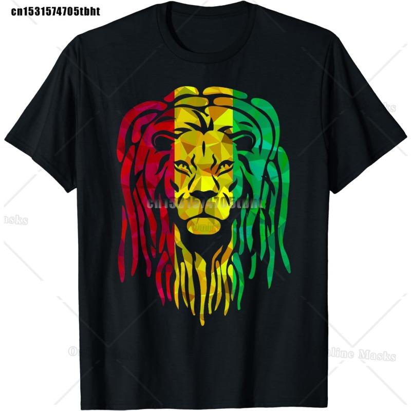 Jamaica Rasta Lion Funny Graphic T Shirts Cotton Men's Short Sleeve Casual Tee Shirt Top Harajuku Streetwear Summer Mens Clothes
