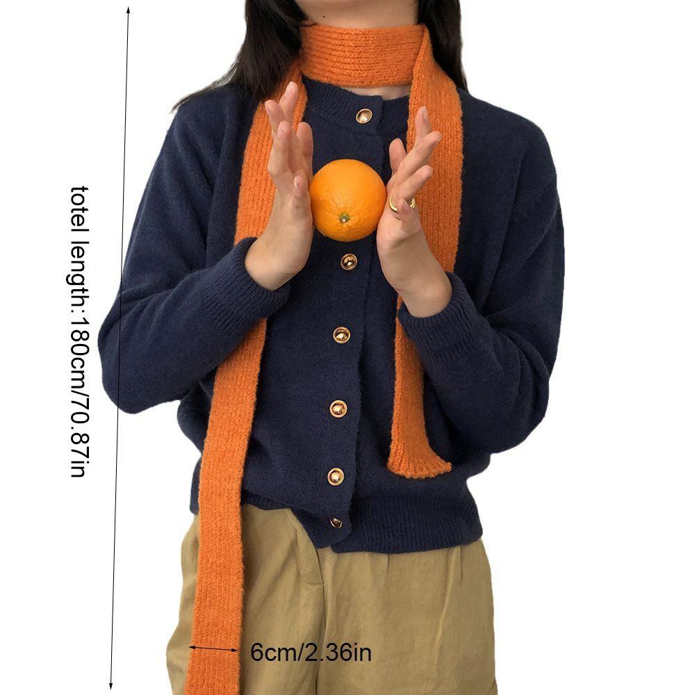 Alleskombinierbarer einfarbiger Wollschal Harajuku Y2K Strickschal Koreanischer Stil Warm halten Lange schmale Schals Outdoor
