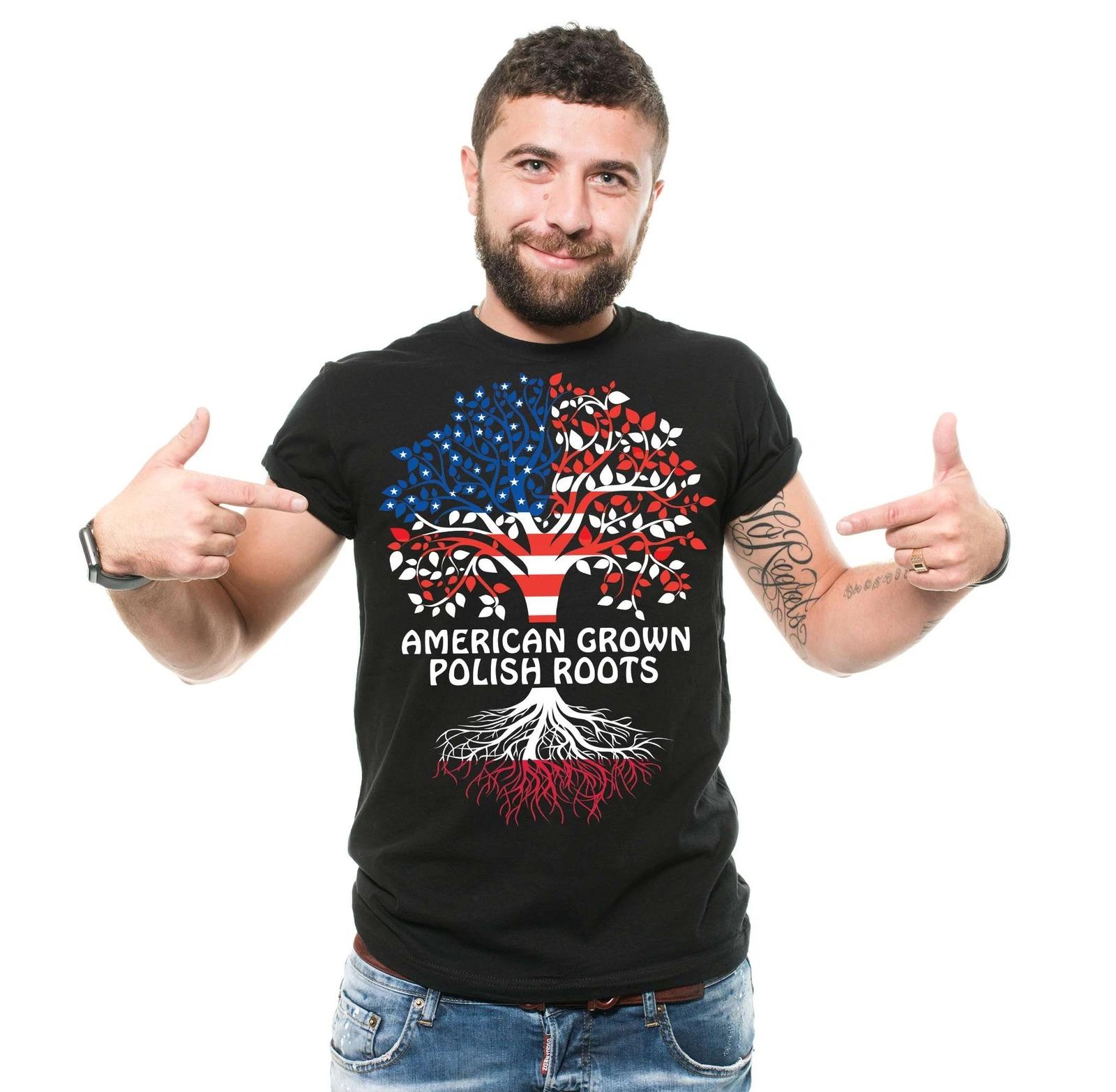 American Grown With Polish Roots Shirt Poland USA Shirt Polish Patriotic Tee S