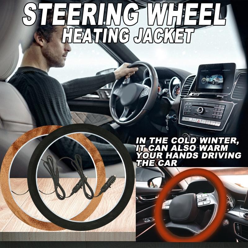 Winter Heating Steering Wheel Cover Non-slip for DC 12V Quick Warmer Rapid Heat Soft Suede Cover Auto Winter Accessories