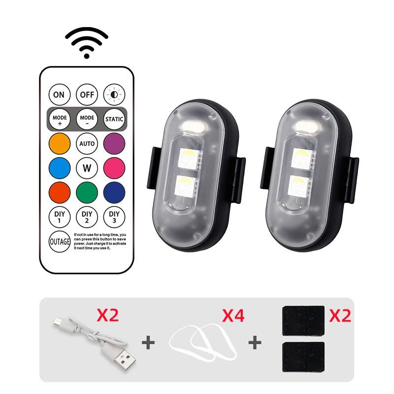 Luzes de Aviso Sem Fio para Aeronaves Leves, Aviões, Helicópteros, Luzes Estroboscópicas LED RGB para Aeronaves, Luzes de Motocicleta, Posição de Flash LED