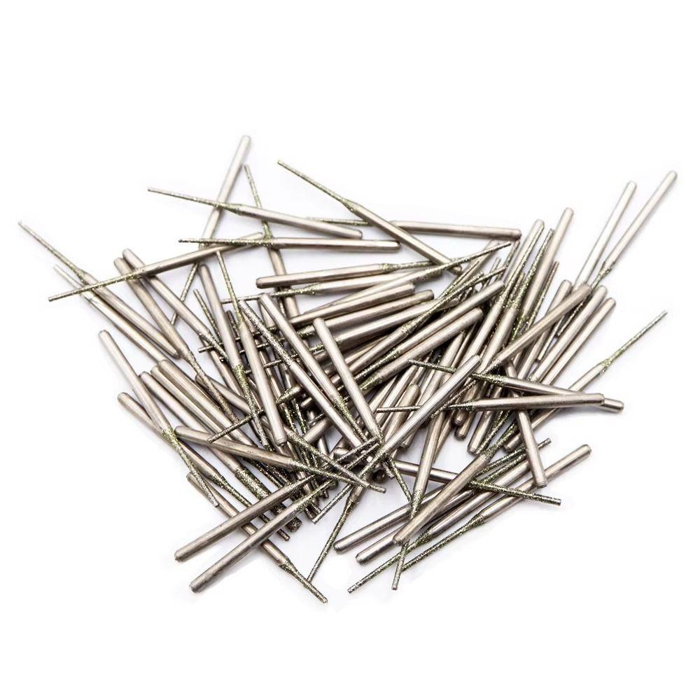 10Pcs 2.35mm Shank Diamond Coated Drill Bits Grinding Burr Bits  Glass Jade Amber Jewelry Diamond
