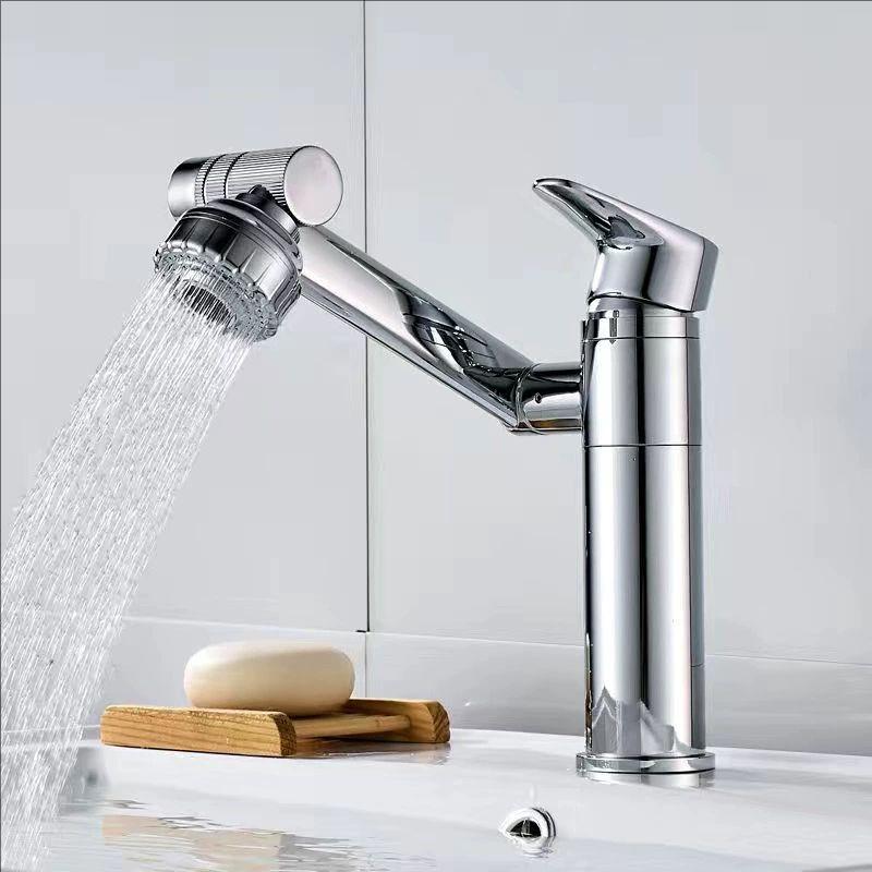 Multifunction Bathroom Faucet Gold Sink Faucet Hot Cold Water Mixer Crane Deck Mounted Universal Water Taps Black White