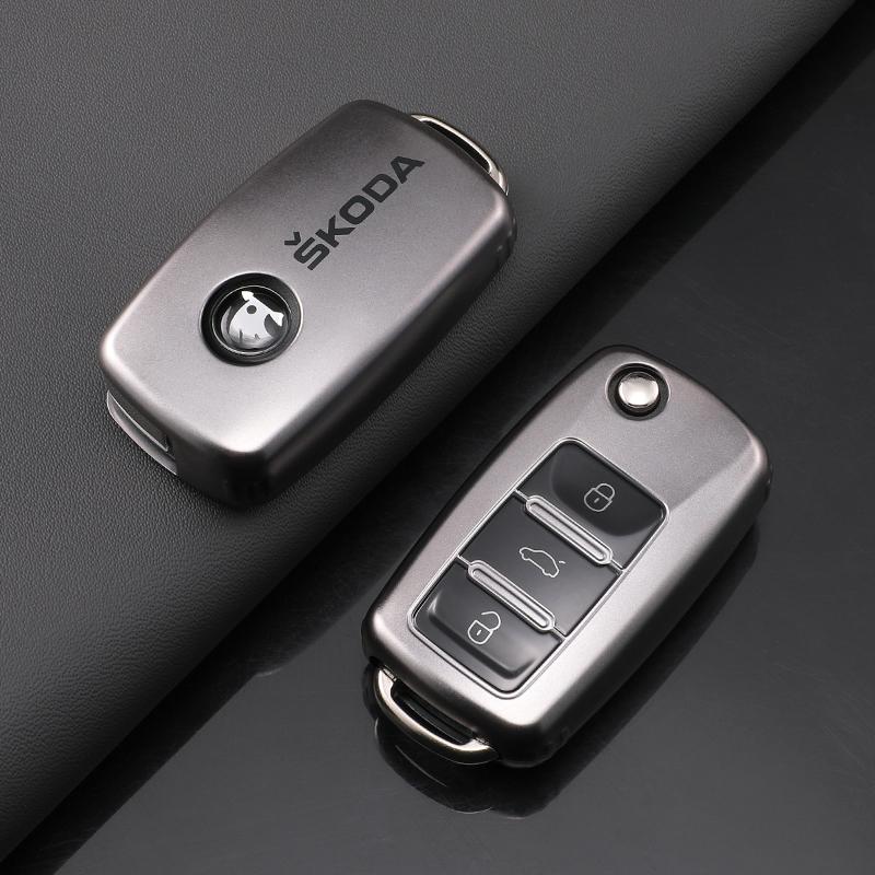 2026 Gorący Samochód Etui Pokrowiec Ochronny na Kluczyk Składany Brelok do Skoda Octavia A5 A7 Fabia Superb Kodiaq Karoq Akcesoria