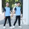 Summer Short Sleeve Student Uniform Set: High School Sportswear with Logo, Men's and Women's Two-Piece