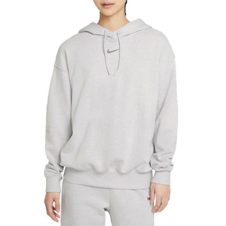 Nike Sweatshirts Women's Light Silver Gray Hooded Moderate Regular DJ6940-094
