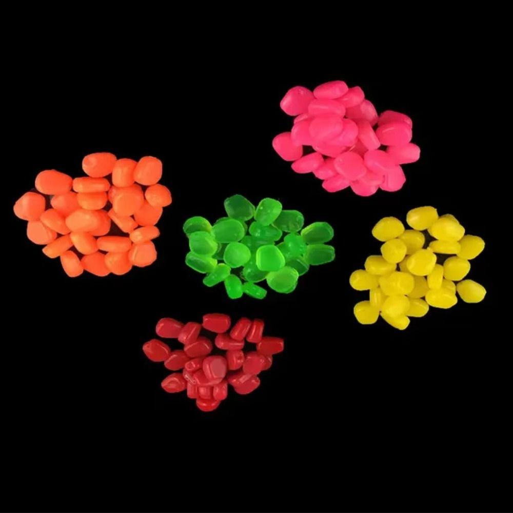 100PCS PVC Soft Corn Kernel 5 Vibrant Colors Floating Baits Vibrant Hinged Lures Outdoor Fishing